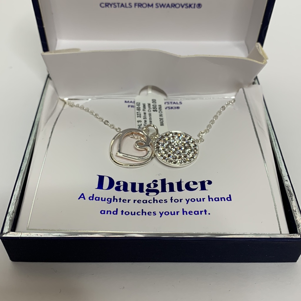 Brilliance | Silver Crystals From Swarovski Daughter Charmed Necklace Box Nwt